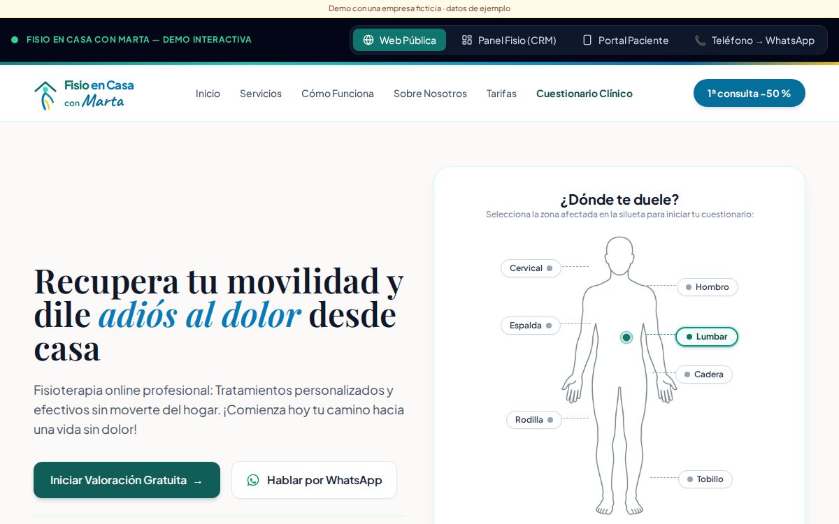Demo para fisioterapia online